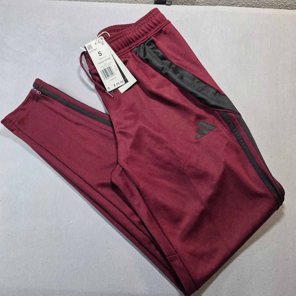 Adidas Womens Tiro 24 Training Pants Maroon Black IV7267 Soccer Joggers S NEW
